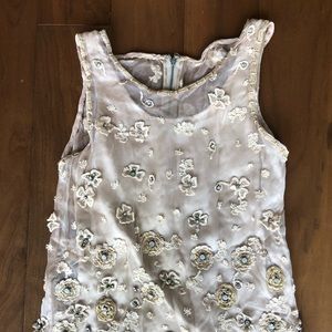 Alice & Olivia silk champagne sleeveless top